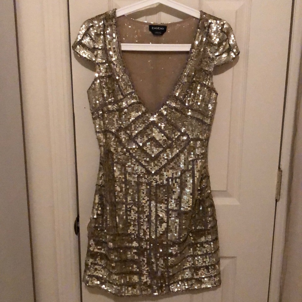 Gold sequin dress